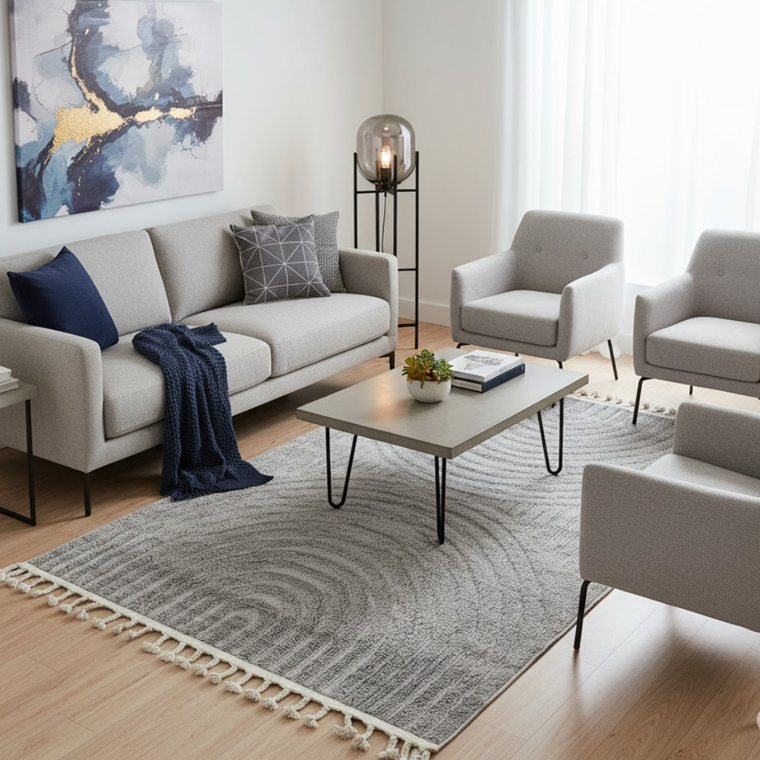 ANT 90121A Dark Grey Area Rug