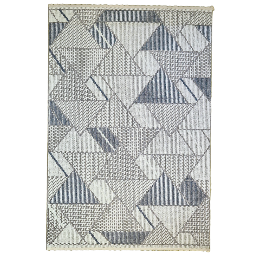 Bondi Modern Geometric Rug - Soft Grey & White Accent for Living Room, Bedroom, and Office, Durable & Stylish Home Decor
