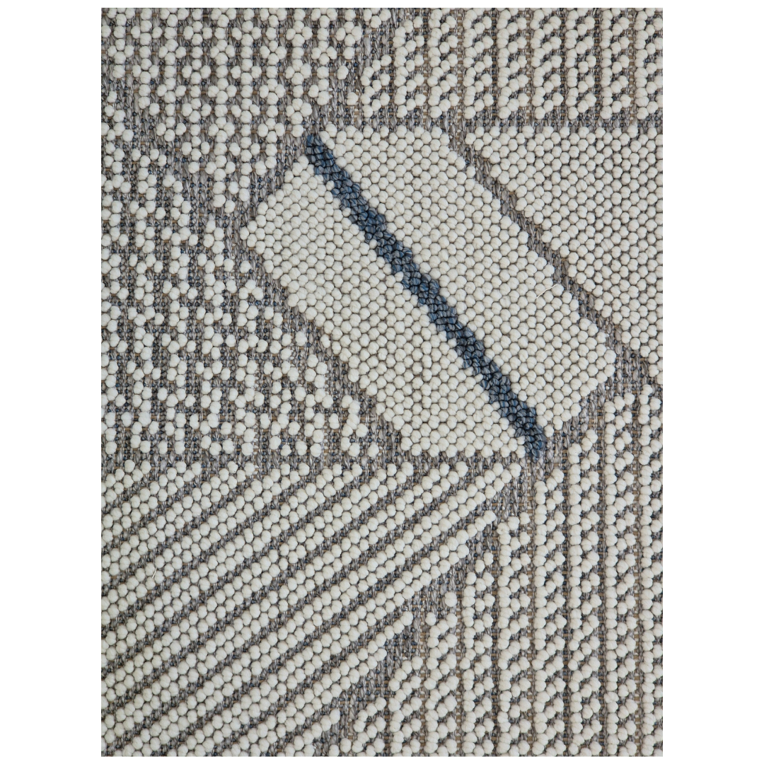 Bondi Modern Geometric Rug - Soft Grey & White Accent for Living Room, Bedroom, and Office, Durable & Stylish Home Decor