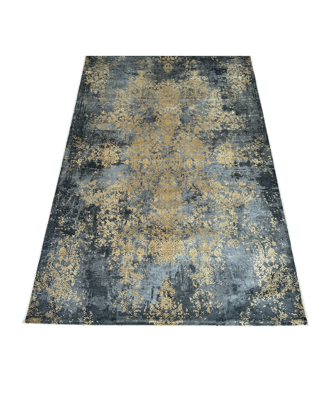 BOR 20972A Dark GREY SHRL Yellow Area Rug