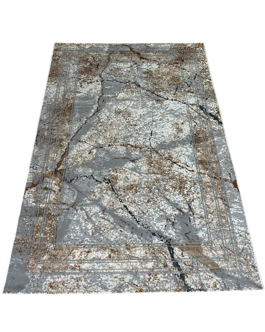 DORUK 20931B Light Grey Dark Grey Area Rug