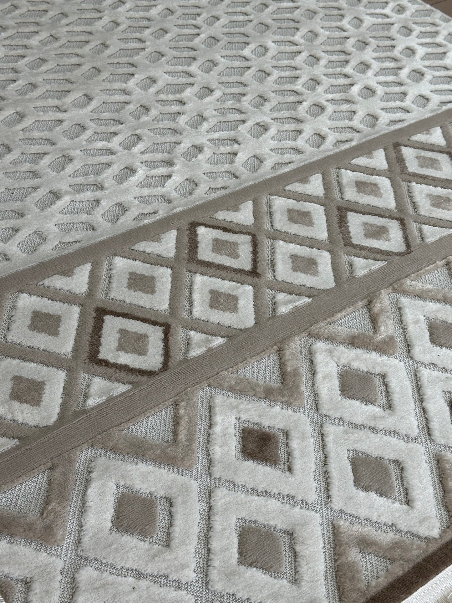 ANKA HER 11023A Cream Beige FDY Rug – Contemporary Design with Luxurious Texture