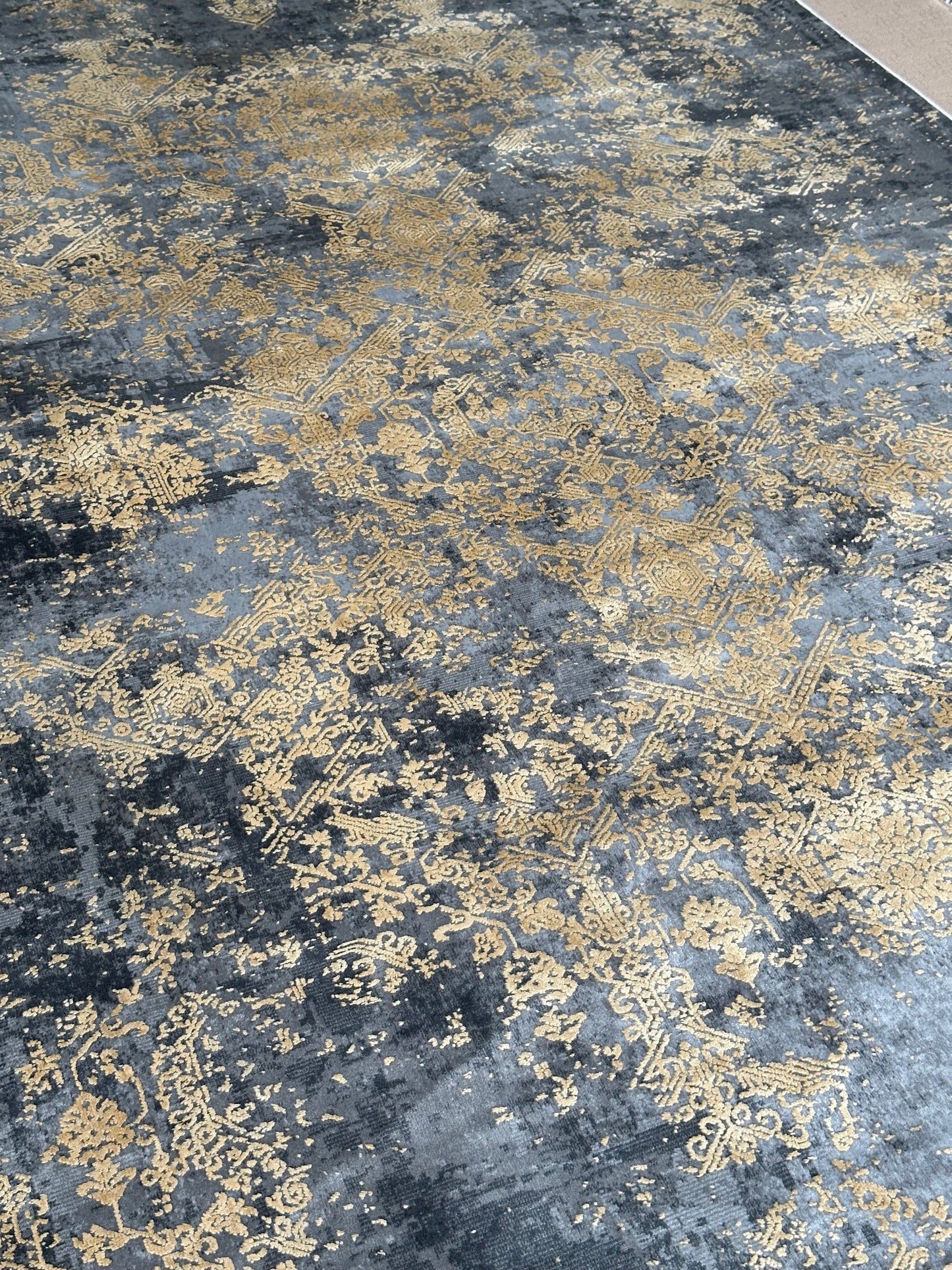 BOR 20972A Dark GREY SHRL Yellow Area Rug