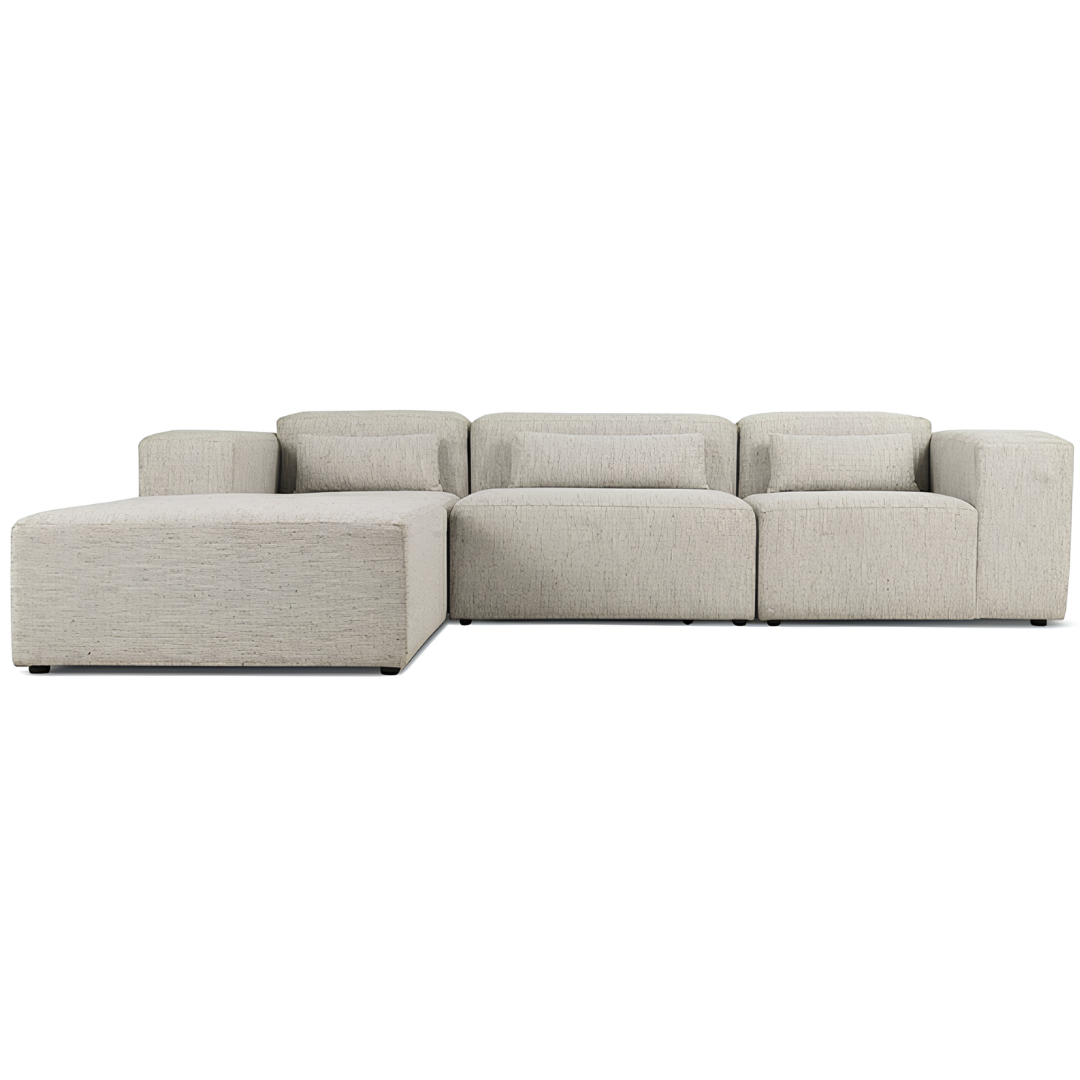 4-Piece Modular Sectional Sofa - Cream