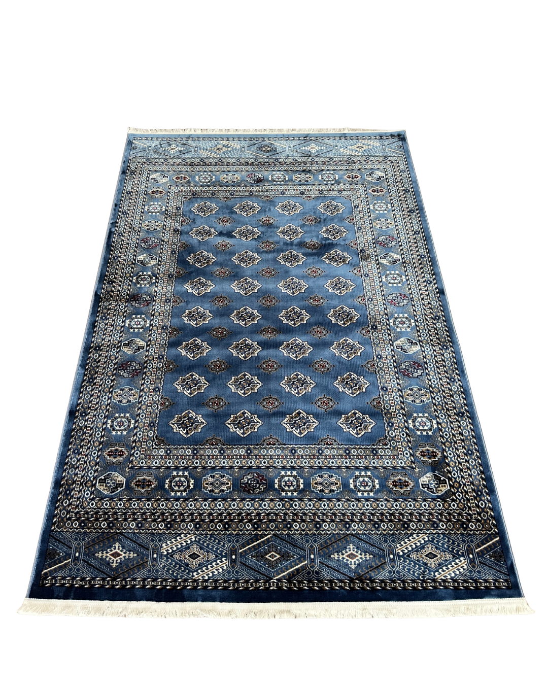 KAS J9940A Turkish Style Area Rug – 160x230 cm | Traditional Bordered Carpet with Geometric & Floral Motifs