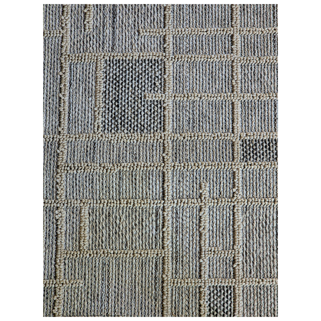 Marseille Style Grey Area Rug – Geometric Textured Carpet for Living Room or Office