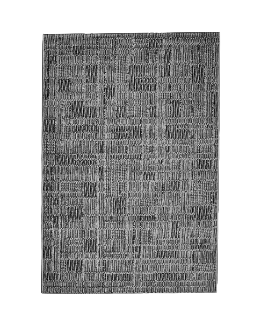 Marseille Style Grey Area Rug – Geometric Textured Carpet for Living Room or Office