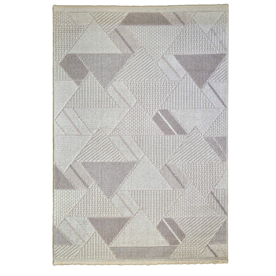 Bondi Modern Geometric Triangle Pattern Area Rug – Neutral Beige and Taupe Design for Living Room, Bedroom, and Office, Durable, Soft, Non-Slip, Easy to Clean