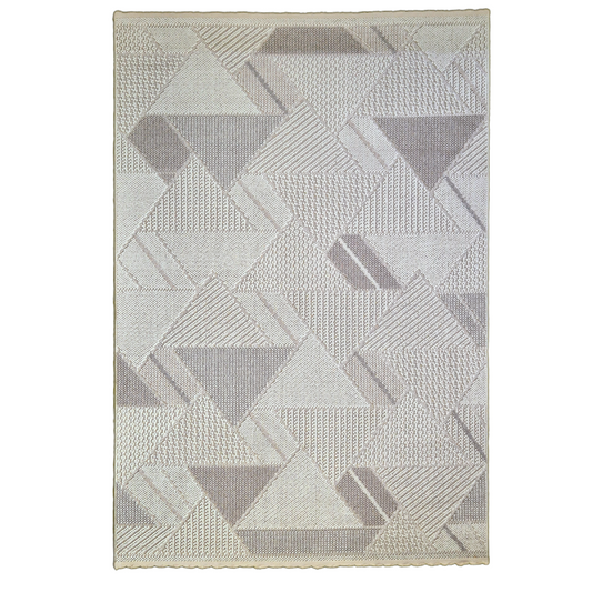Bondi Modern Geometric Triangle Pattern Area Rug – Neutral Beige and Taupe Design for Living Room, Bedroom, and Office, Durable, Soft, Non-Slip, Easy to Clean