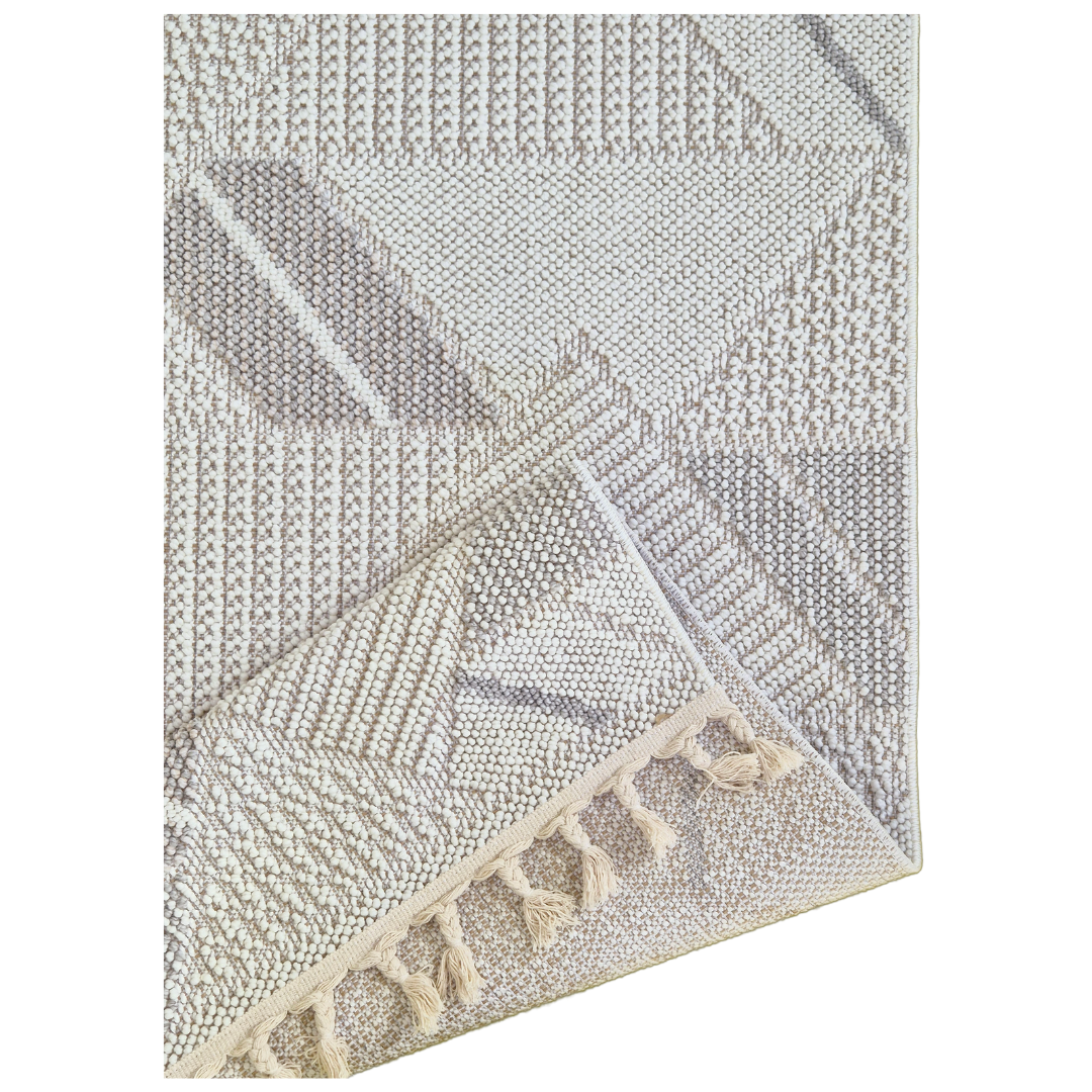 Bondi Modern Geometric Triangle Pattern Area Rug – Neutral Beige and Taupe Design for Living Room, Bedroom, and Office, Durable, Soft, Non-Slip, Easy to Clean