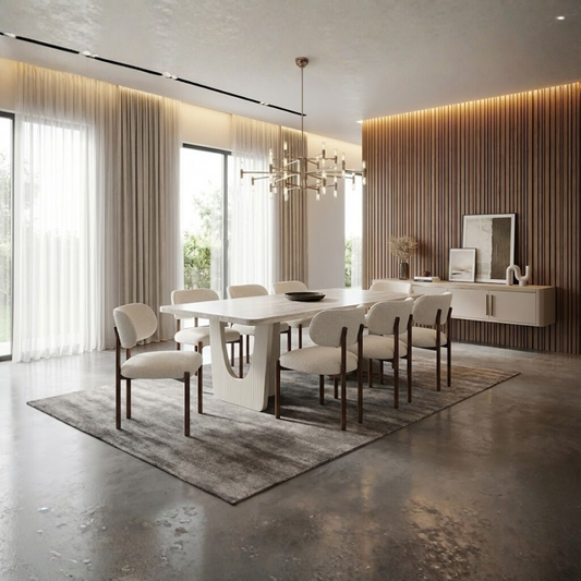 Harmony BeigeWood Dining Suite – 8 Chairs