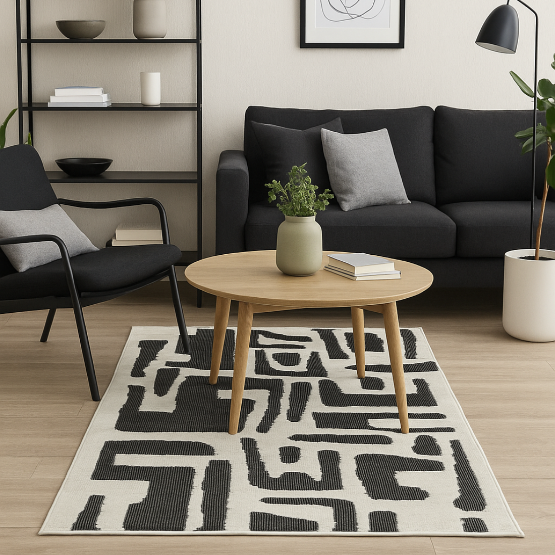 Ant 901484 Black / Cream Area Rug