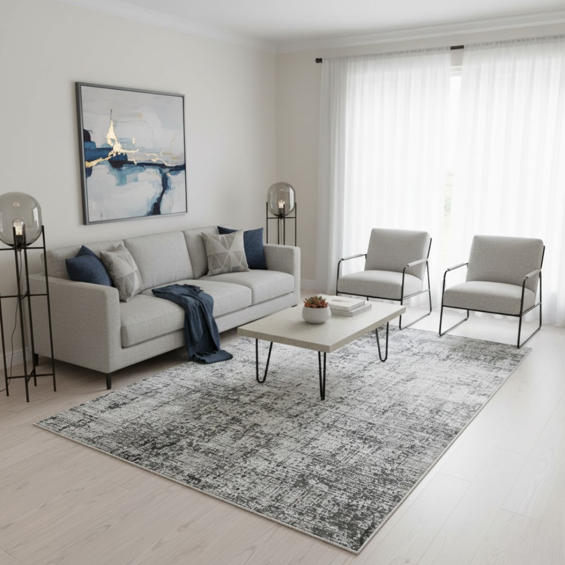 Babil 10196A Light Grey / Grey Area Rug