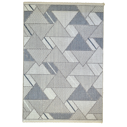 Bondi Modern Geometric Rug - Soft Grey & White Accent for Living Room, Bedroom, and Office, Durable & Stylish Home Decor