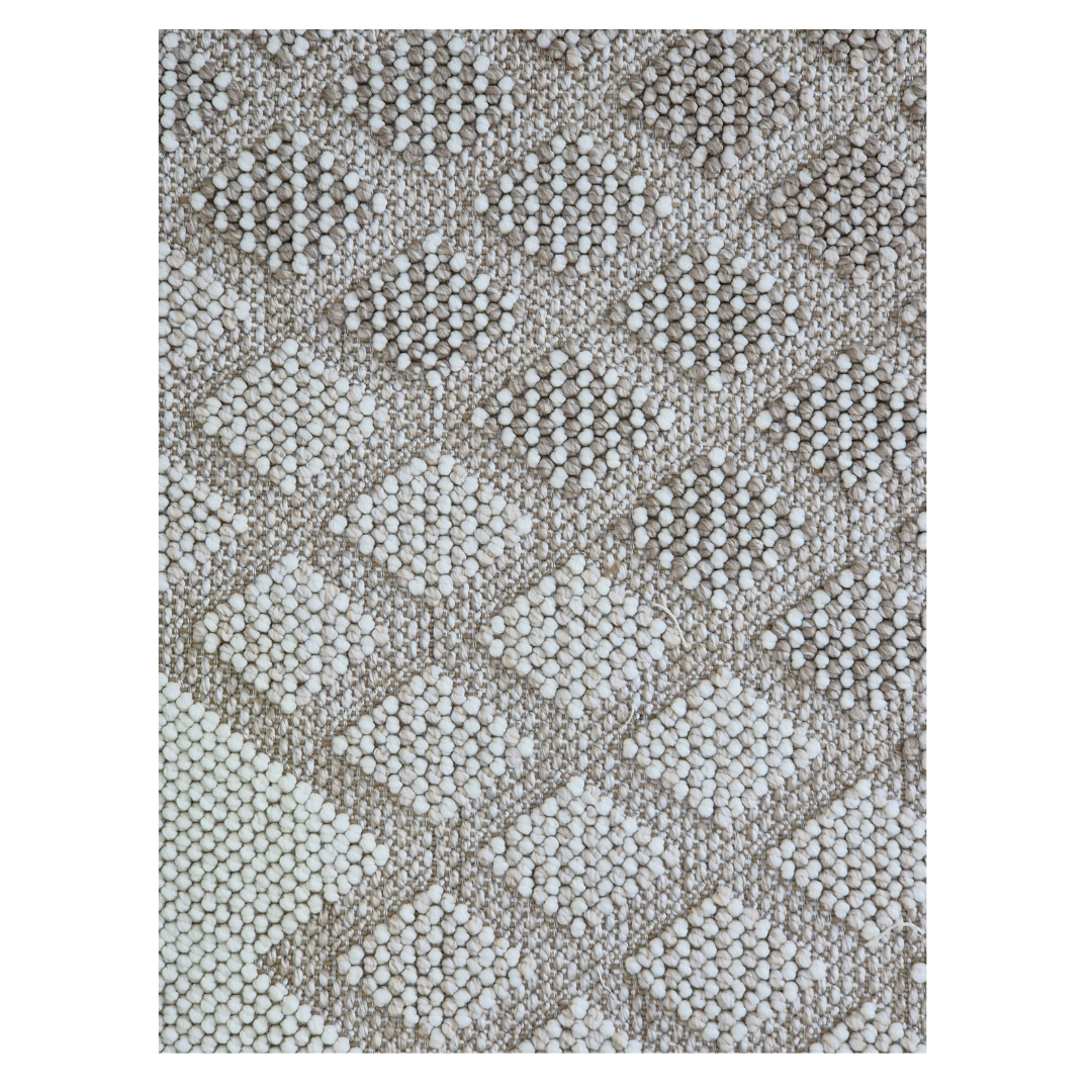 Bondi Elegant Geometric Diamond Pattern Area Rug – Soft Beige and Ivory Modern Design for Living Room and Bedroom, Non-Slip, Durable, Easy to Clean