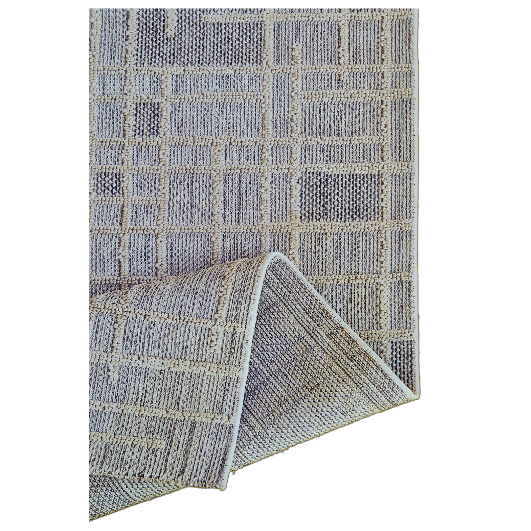 Marseille Style Grey Area Rug – Geometric Textured Carpet for Living Room or Office