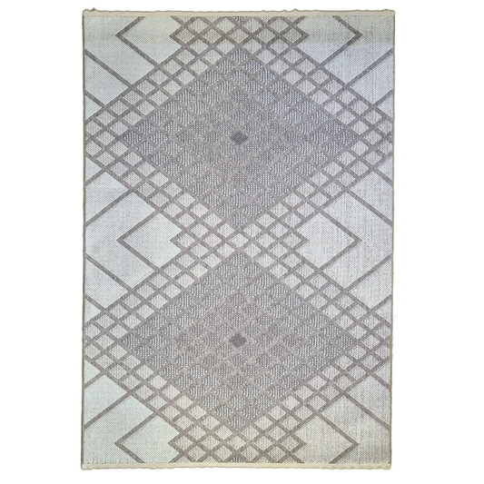 Bondi Grey Geometric Diamond Pattern Area Rug – Modern Neutral Design for Living Room, Bedroom, and Office, Non-Slip, Easy to Clean, Durable