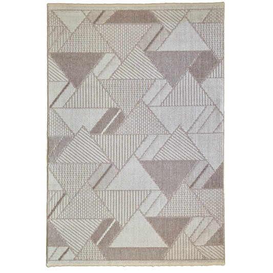 Bondi Modern Geometric Area Rug – Neutral Beige & Cream Woven Pattern, Soft & Durable Accent for Living Room, Bedroom, or Office Décor