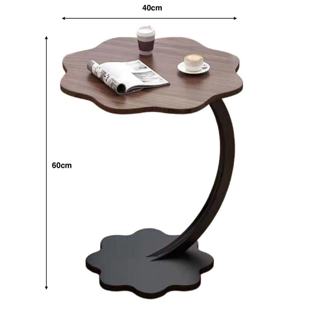 C Shaped Couch Side Table Flower Design
