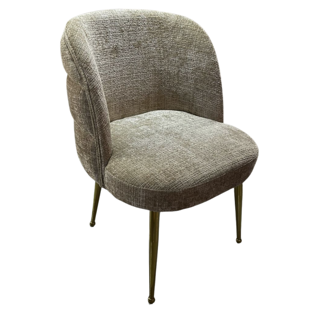 Mid-Century Modern Upholstered Dining Chair with Gold Legs