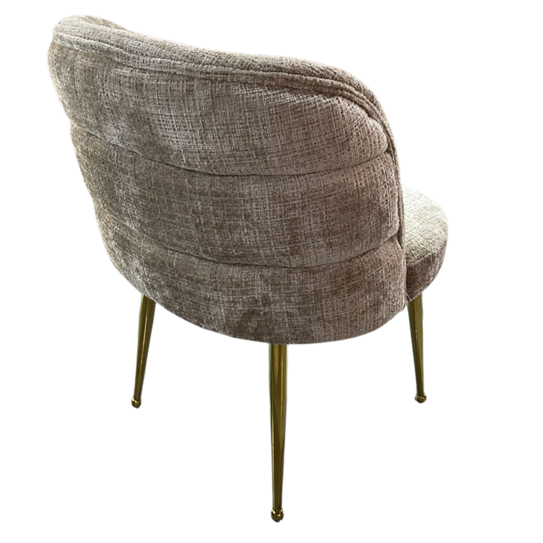 Mid-Century Modern Upholstered Dining Chair with Gold Legs
