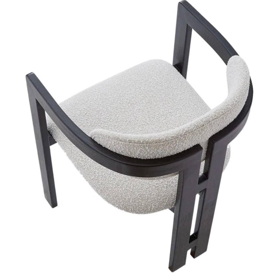 Nova Minimalist Dining Chair – Black Wood & Cream Fabric