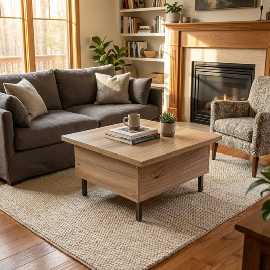 Convertible Lift-Top Coffee Table with Adjustable Surface