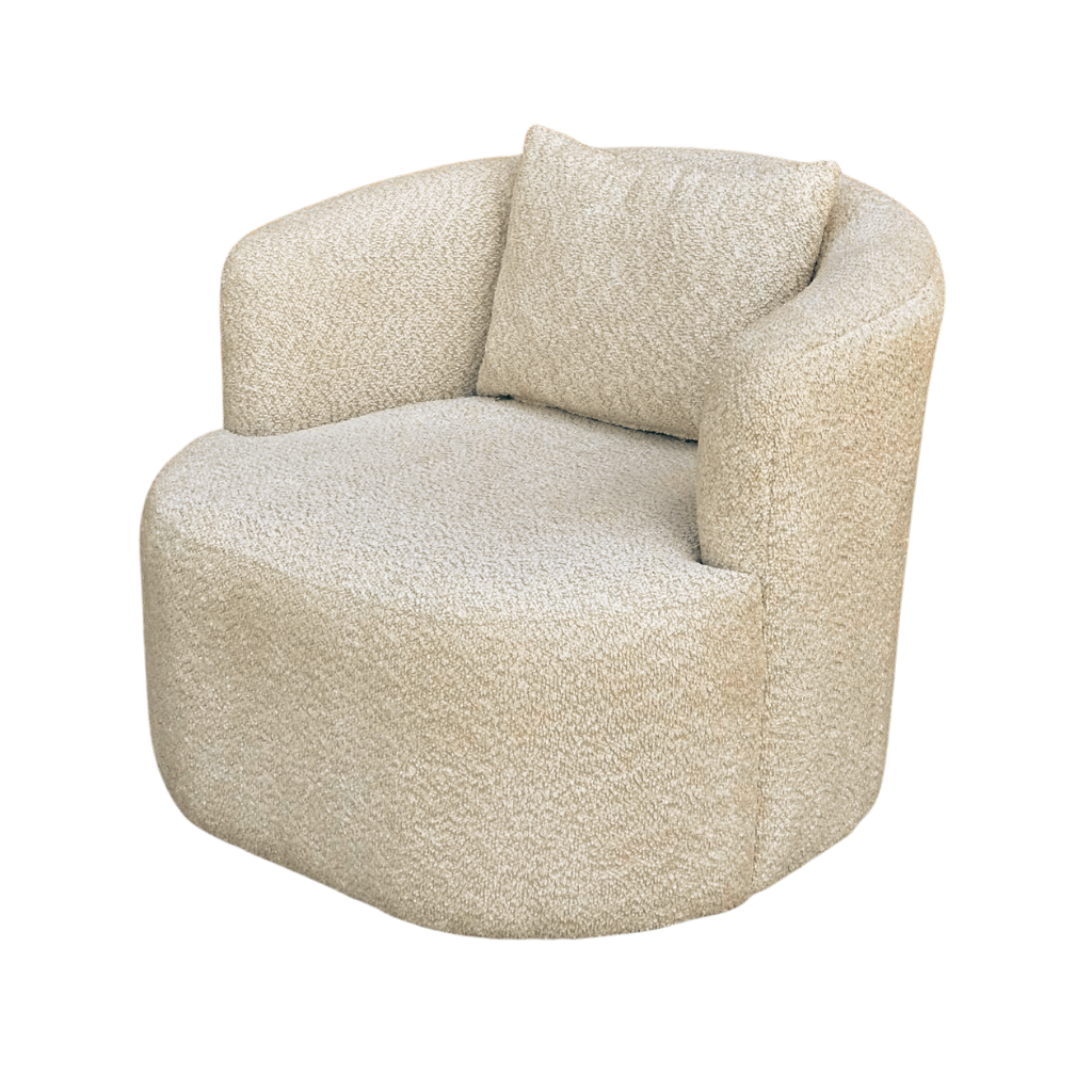 Beige Bouclé Accent Chair | Modern, Comfortable & Stylish Lounge Seating