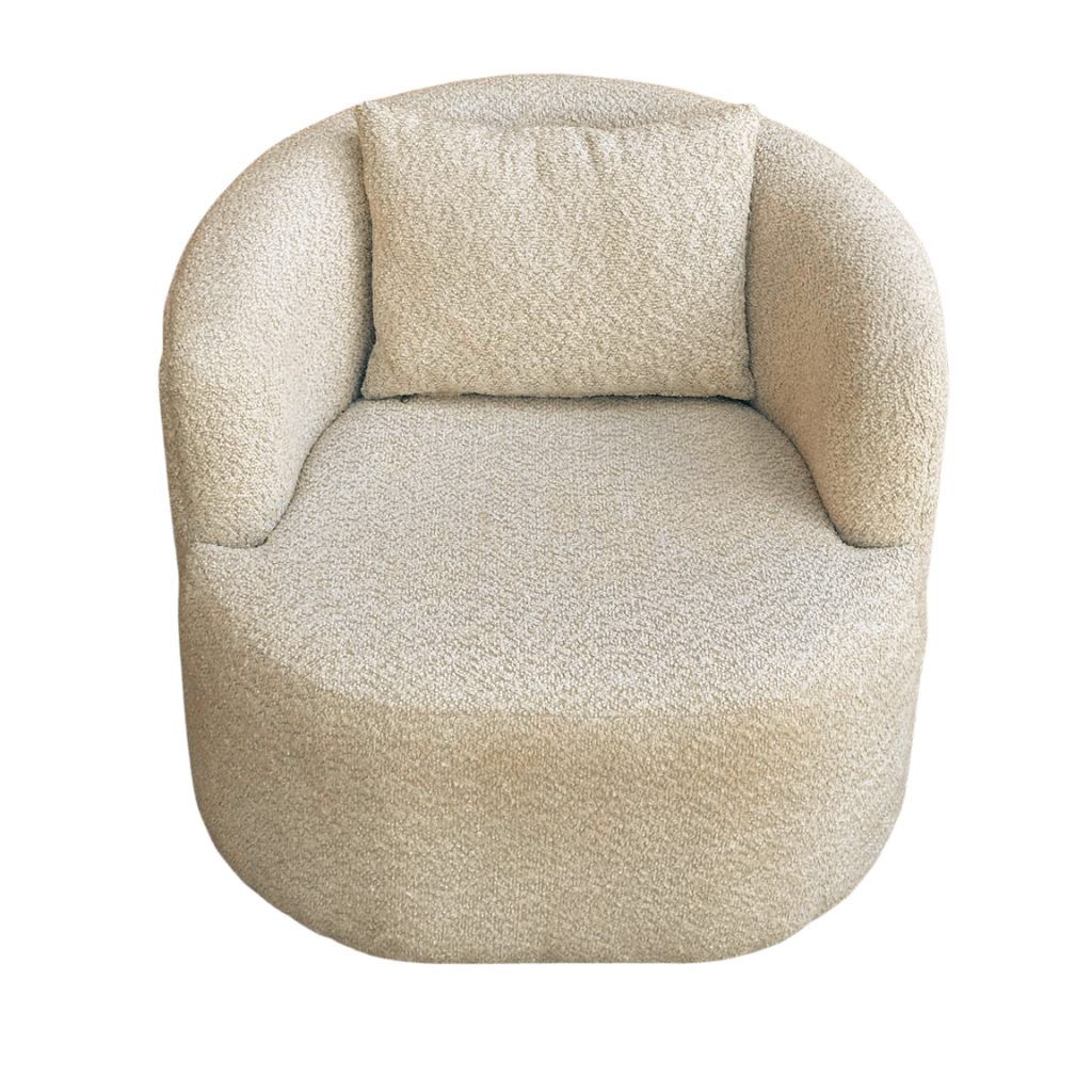 Beige Bouclé Accent Chair | Modern, Comfortable & Stylish Lounge Seating
